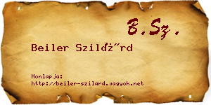 Beiler Szilárd névjegykártya