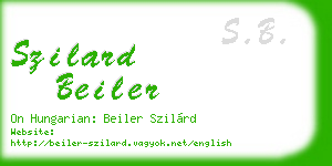 szilard beiler business card